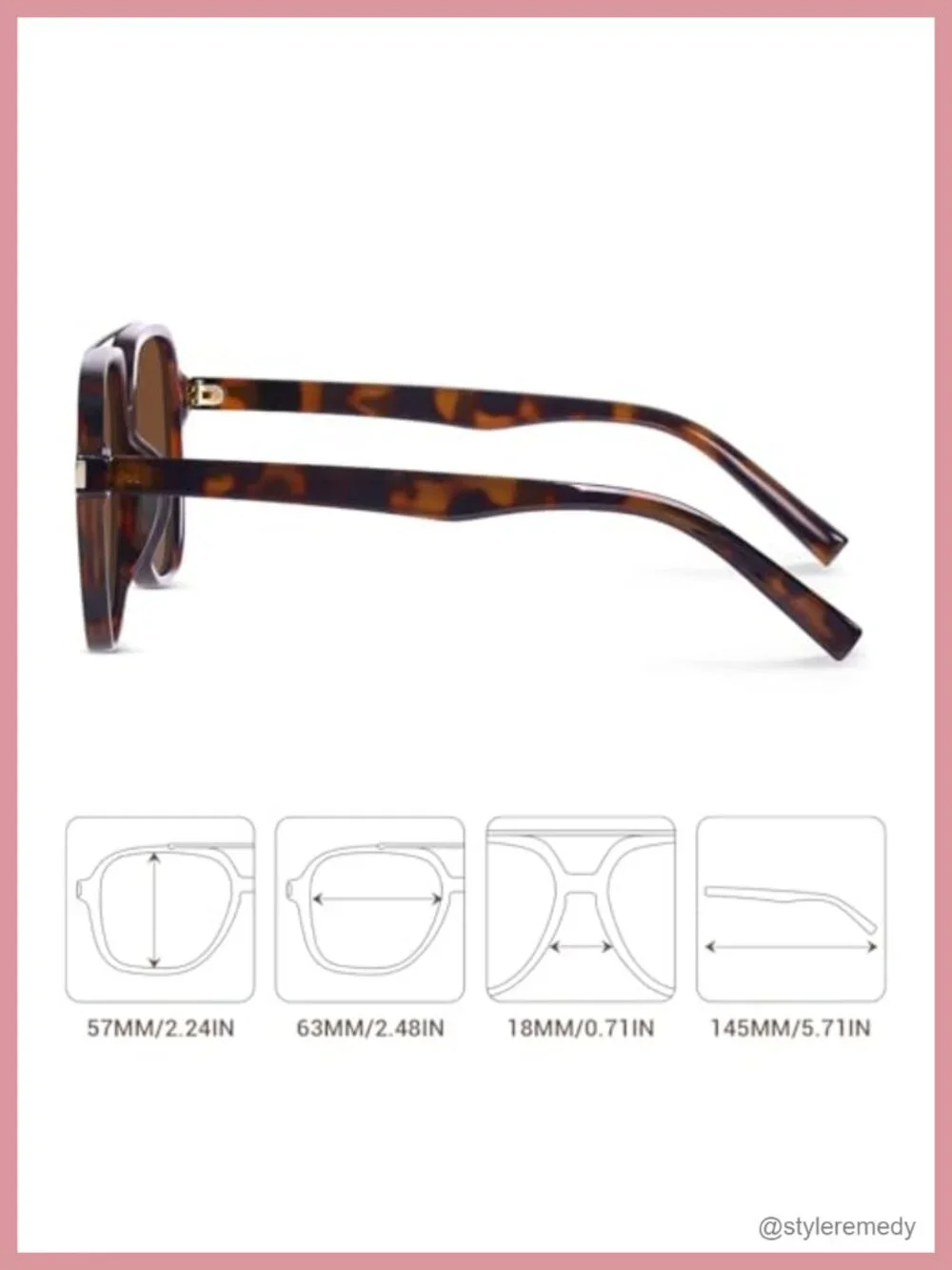 Retro 90s Oversized Aviator Sunglasses Women Square Vintage Shades UV400